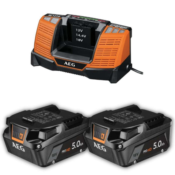 AEG Batteri PowerPack 18V "TOOLSTER" 2 X 5,0Ah + lader