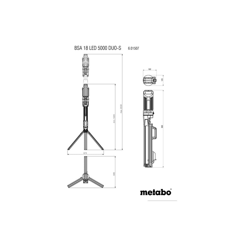 METABO Arbejdslampe BSA 18 LED 5000 DUO-S 18V "CAS"