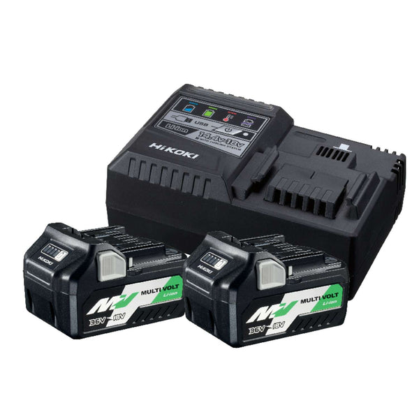 Hikoki Batteripakke 2XBSL36A18 + UC18YSL3 MultiVolt