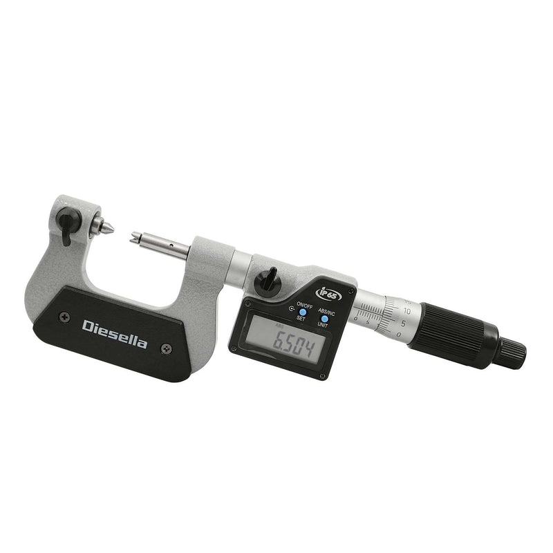 DIESELLA Digital gevindmikrometer IP65 0-25x0,001 mm