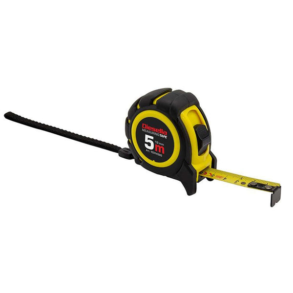 DIESELLA Båndmål 5Mx19mm Gummibelagt ABS hus m/Power-lås