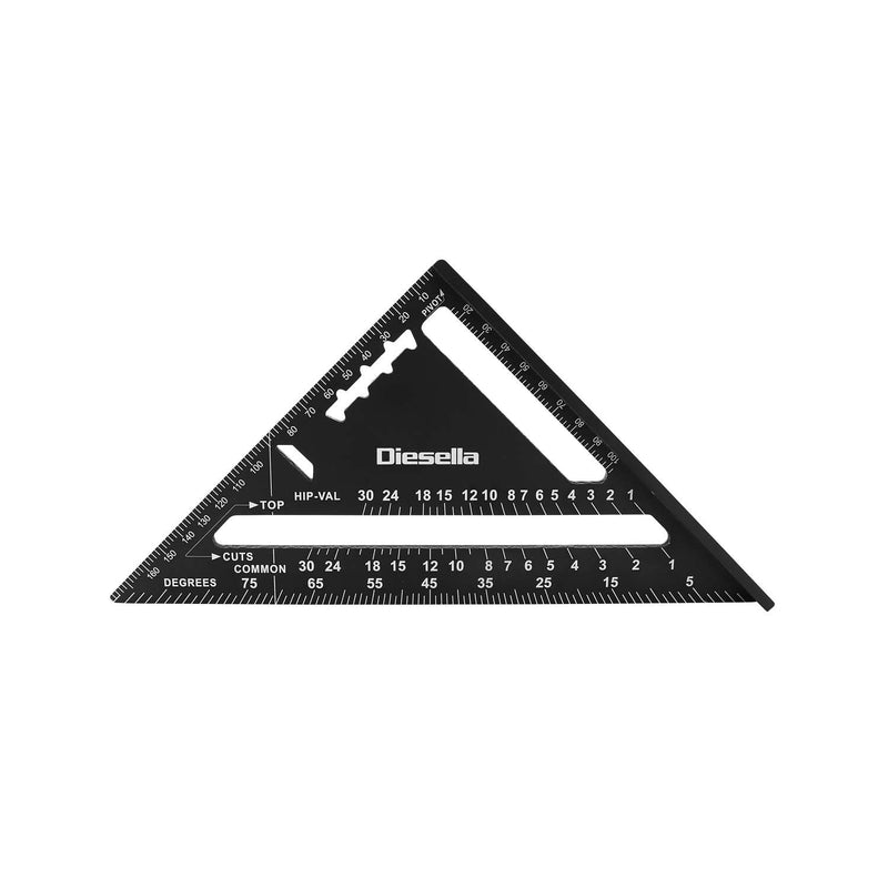 Diesella Speedvinkel i aluminum med sort-oxideret 185x185mm 0-90Gr.