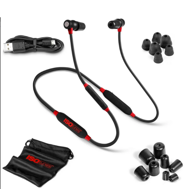 ISOTunes høretelefoner Xtra 2,0 Red/Black EN352 Bluetooth støj-isolerende