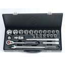 BATO Topnøglesæt 1/2 6kt. 3/8-1-1/4 kort. TOMMER 24 dele.