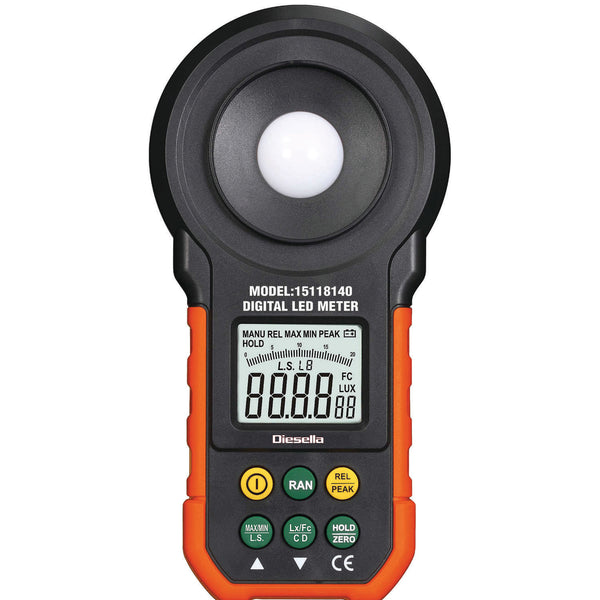 DIESELLA Digital luxmeter for måling af alm. lys- og LED lysintensitet