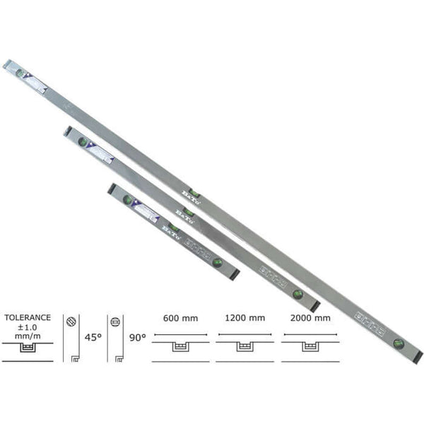 BATO Vaterpassæt 3 dele 600-1200-2000mm 1mm/m