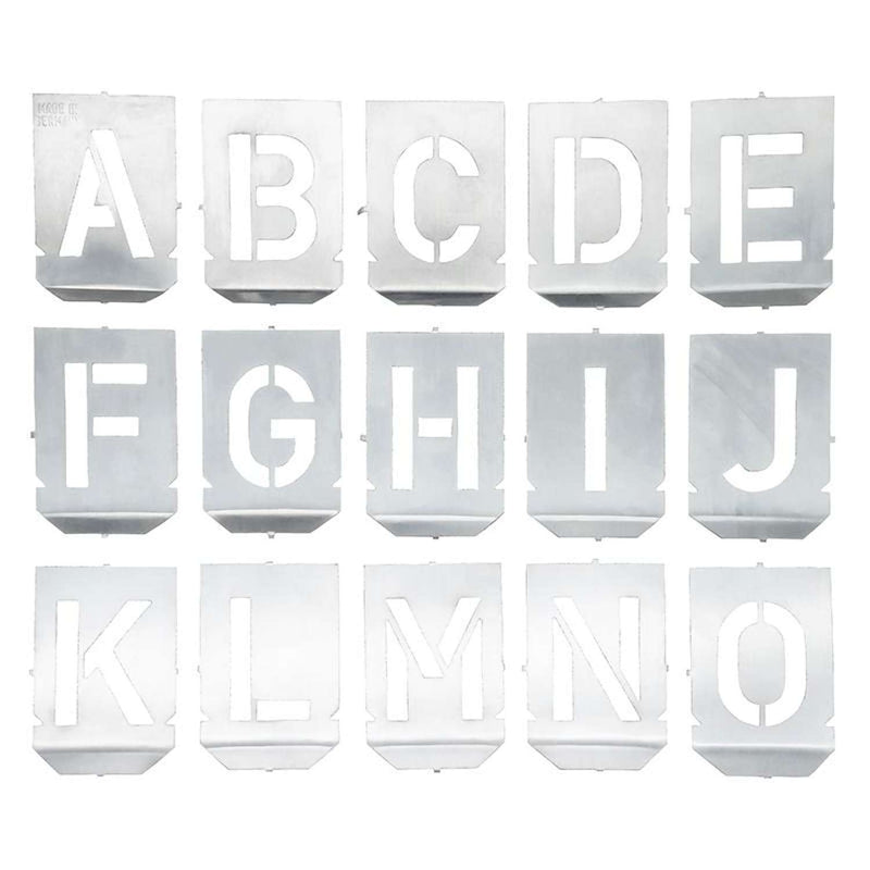 HEIDENPETER Stencil sæt med bogstaver A-Z+& med 100mm tegnhøjde 27 dele
