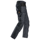 SNICKERS Canvas+ stretch-arbejdsbukser+ med hylsterlommer 6224 khaki/sort
