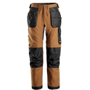 SNICKERS Canvas+ stretch-arbejdsbukser+ med hylsterlommer 6224 brun/sort