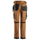 SNICKERS Canvas+ stretch-arbejdsbukser+ med hylsterlommer 6224 brun/sort