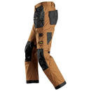 SNICKERS Canvas+ stretch-arbejdsbukser+ med hylsterlommer 6224 brun/sort