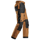 SNICKERS Canvas+ stretch-arbejdsbukser+ med hylsterlommer 6224 brun/sort