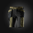 SNICKERS Shorts i stretch med hylsterlommer 6118 khakigrøn/sort