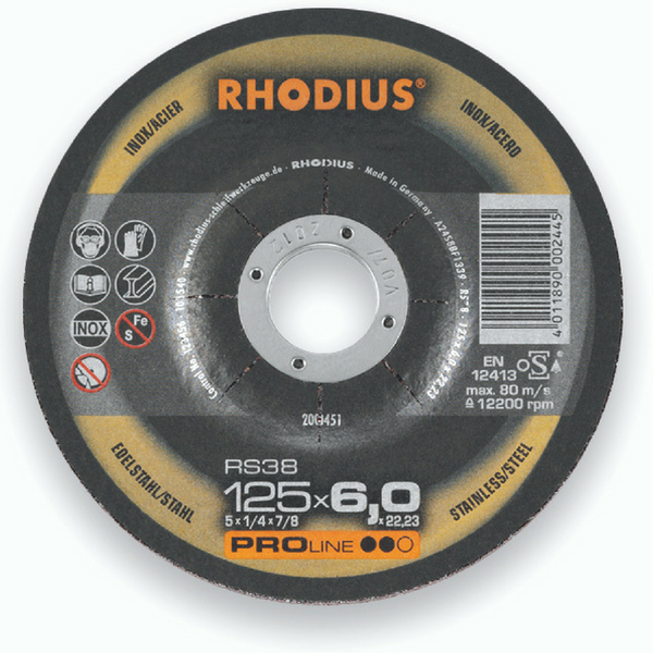 Rhodius slibeskive RS38 7,0mm 125mm