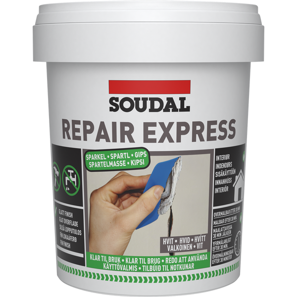 SOUDAL Repair Express Plaster / Letvægt Filler 900ml hvid