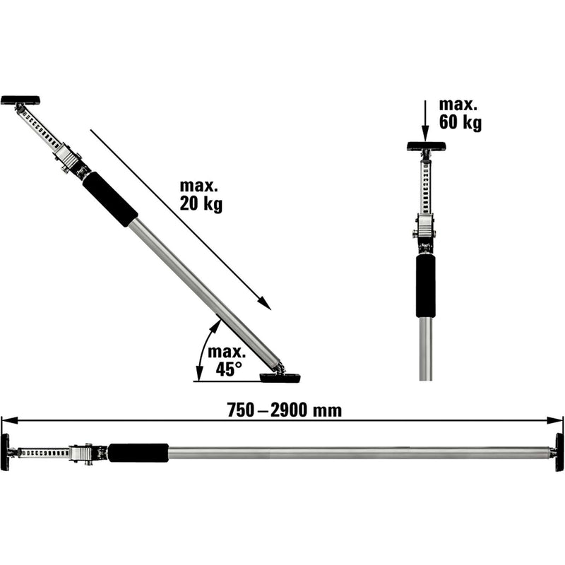 BESSEY loftstøtte  0,75-1,25m 60kg