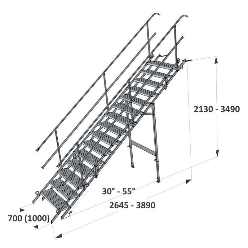 Materielhuset Byggepladstrappe 100cm bred