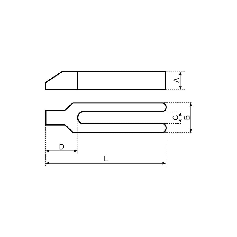 DIESELLA Gaffelspændejern med næse M12-M14 160x40x25x14 mm