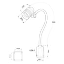 WRKPRO LED Maskinlys "DELTA" med 455 mm flex arm AC+DC 24V