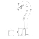 WRKPRO LED Maskinlys "ECHO" med 500 mm flex arm AC+DC 24V