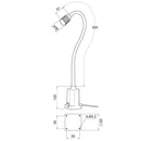 WRKPRO LED Maskinlys "ECHO" med 500 mm flex arm AC 100V-240V