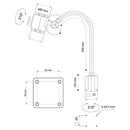 WRKPRO LED Maskinlys "HELA" med 500 mm flex arm AC 100V-240V