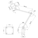 WRKPRO LED Maskinlys "VELA" med 400+400 mm arm AC+DC 24V
