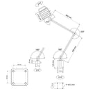 WRKPRO LED Maskinlys "HYDRA Y"med 400x400 mm arm AC+DC 24V