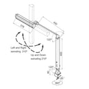 WRKPRO LED arbejdslampe "FOXTROT" med 400x430 mm arm AC 100V-240V