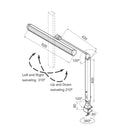 WRKPRO LED arbejdslampe "X-RAY" med 400x430 mm arm AC 100V-240V