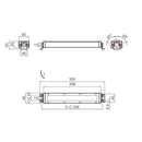WRKPRO LED Maskinlys "VEGA" 350 mm flad form DC 24V