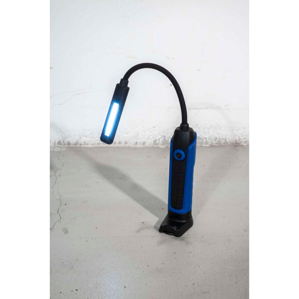 WRKPRO arbejdslampe "SLIM X5" flex-arm COB LED, magnet og genopladeligt batteri