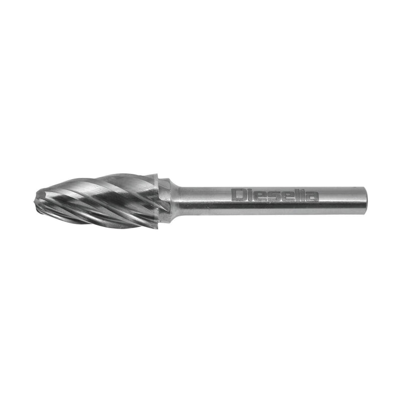 DIESELLA Fræsestift HM Ø6x18 mm form F (Alu. Cut) med Ø6 mm skaft