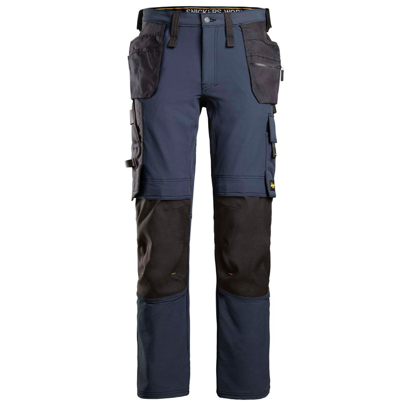 SNICKERS Arbejdsbukser AllroundWork fuldstretch med hylsterlommer 6271 navy/sort