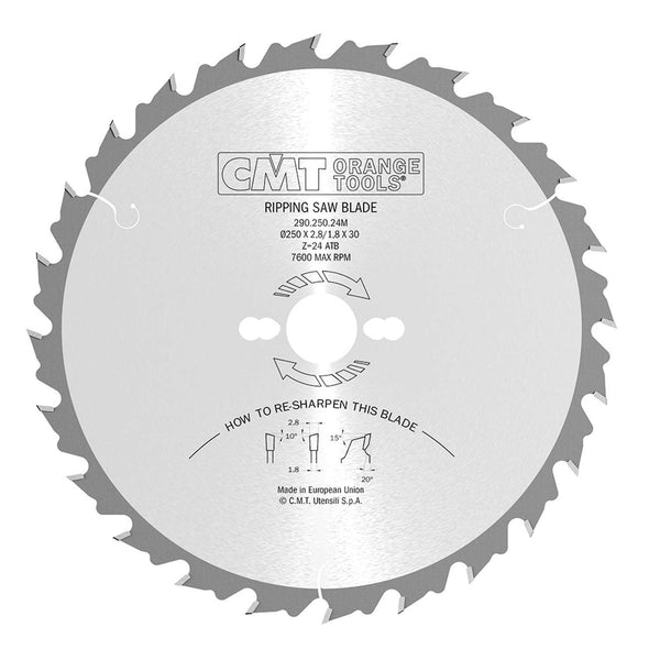 CMT Rundsavsklinge 250x2,8x30 Z24 WB