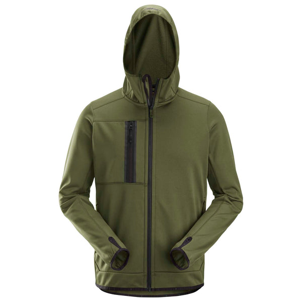 SNICKERS Hættetrøje AllroundWorke fleece med lynlås 8058 khaki grøn