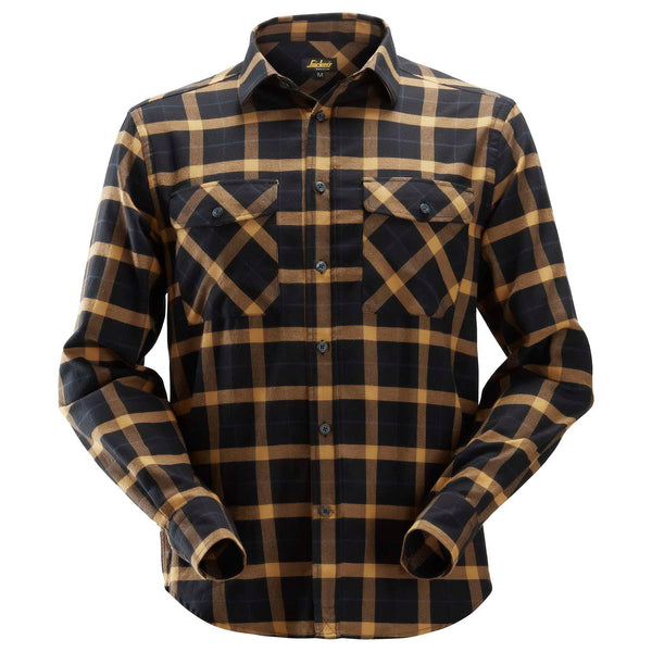 SNICKERS Flannelsskjorte AllroundWork let 8516 sort/brun