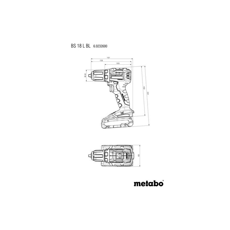 METABO bore-/skruemaskine BS 18 L BL 18V 2X2AH