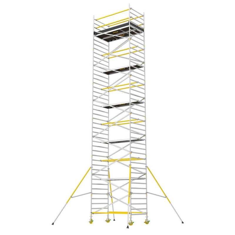 WIBE Rullestillads 1400 pk. 10,2m - 1 basispakke høj + 4 tilbygningspakker WRT 1400-10,2