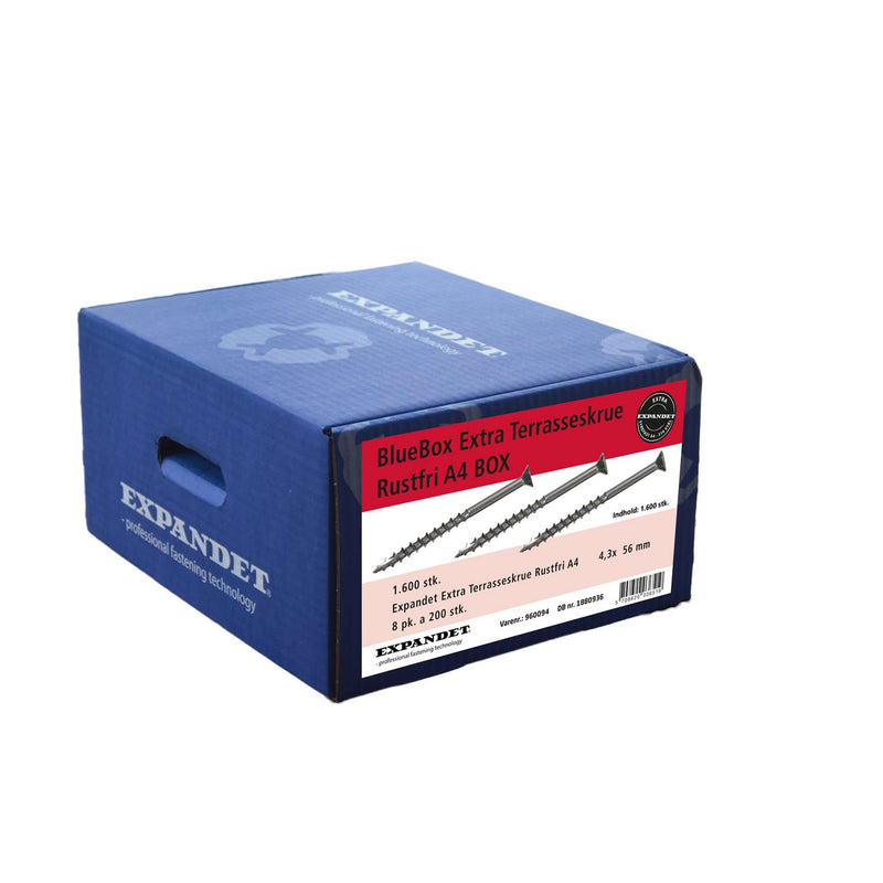 EXPANDET terasseskrue Bluebox 4,3x56mm A4 1600stk