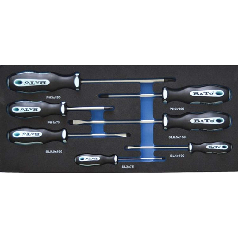 BATO Værktøjsvogn 7 skuffer og skab XXL TOMMER 208 dele.