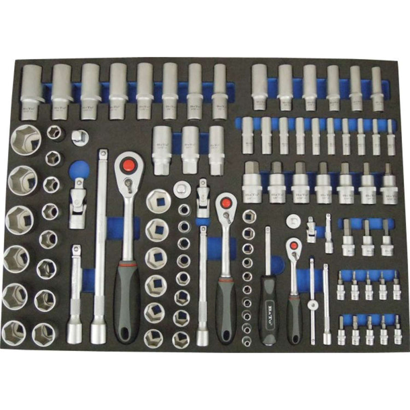 BATO Værktøjsvogn 7 skuffer og skab XXL TOMMER 208 dele.