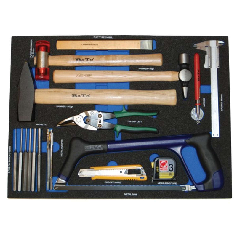 BATO Værktøjsvogn 7 skuffer og skab XXL TOMMER 208 dele.