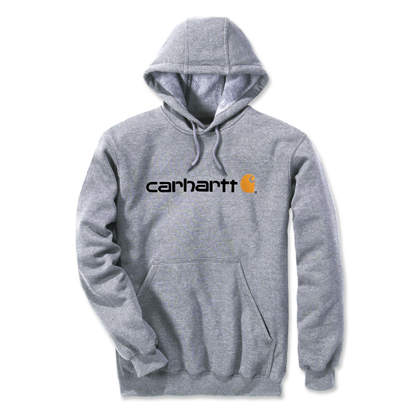 CARHARTT Hættetrøje Signature Logo Hooded Sweatshirt Heather Grey