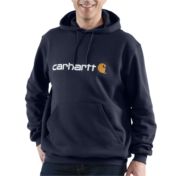 CARHARTT Hættetrøje Signature Logo Hooded Sweatshirt New Navy