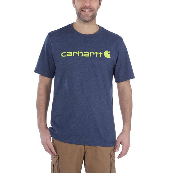 CARHARTT T-Shirt Core Logo S/S Dark Cobalt Blue Heather