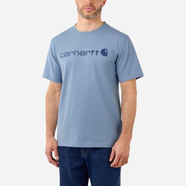 CARHARTT T-shirt Core Logo S/S ALPINE BLUE HEATHER