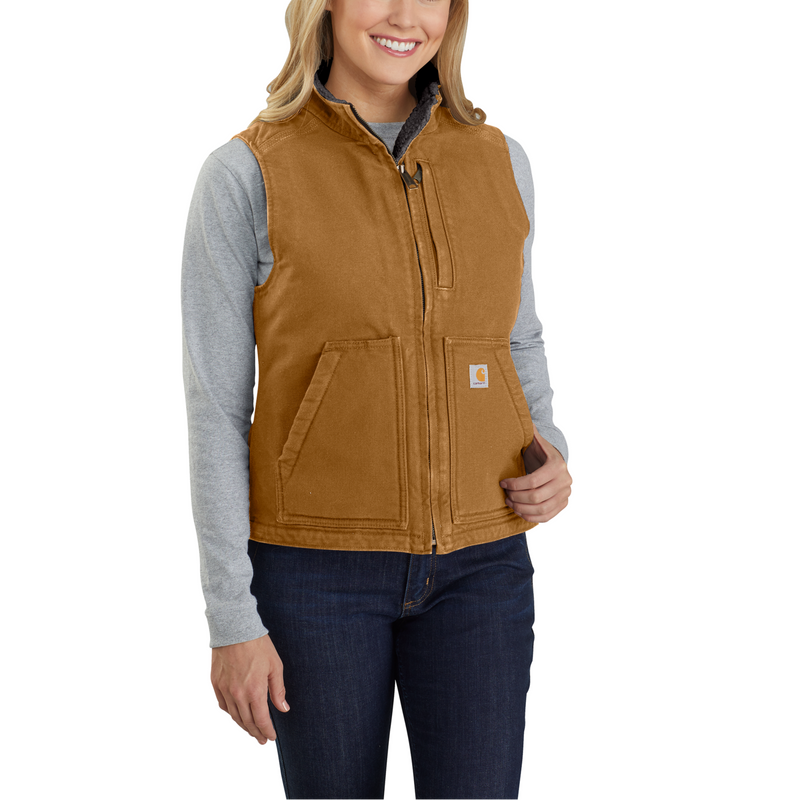 CARHARTT Vest Sherpa Lined Mock Neck CARHARTT® BROWN