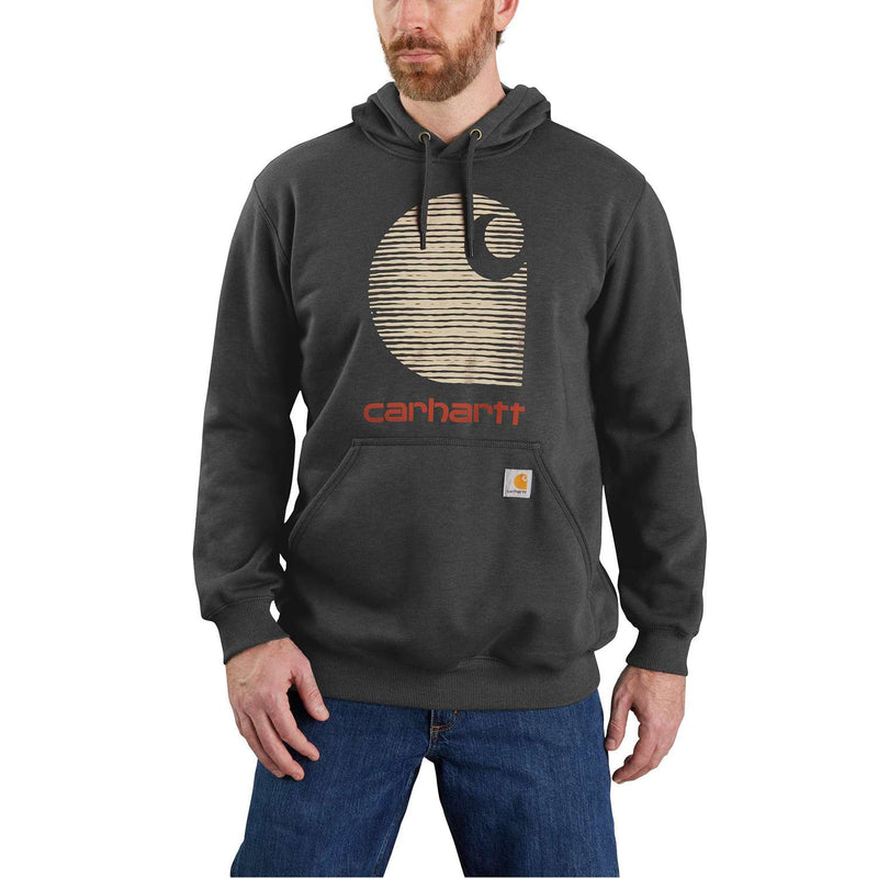 CARHARTT Sweatshirt Rain Defender C Logo CARBON HEATHER