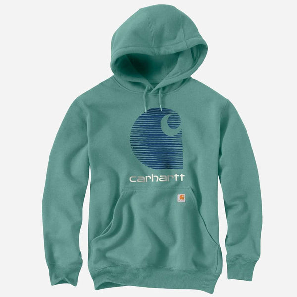 CARHARTT Sweatshirt Rain Defender C Logo SLATE GREEN HEATHER